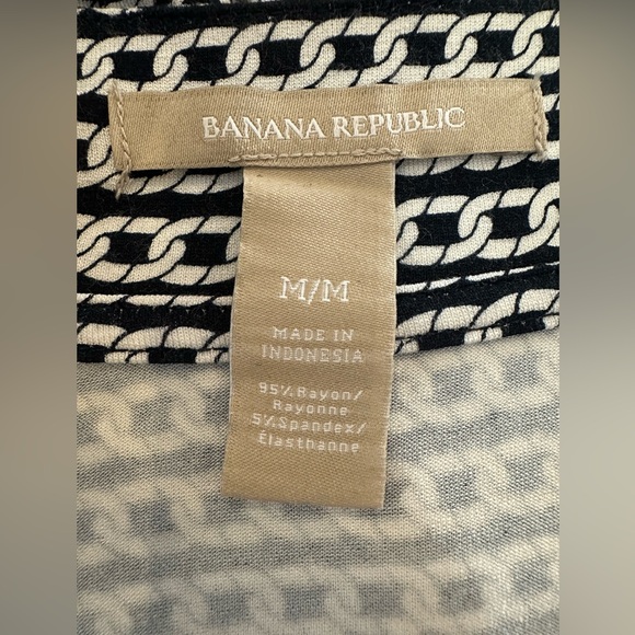 Banana Republic Gemma Wrap Dress
Chain Print Navy Blue White Nautical in Size M. - Picture 5 of 11